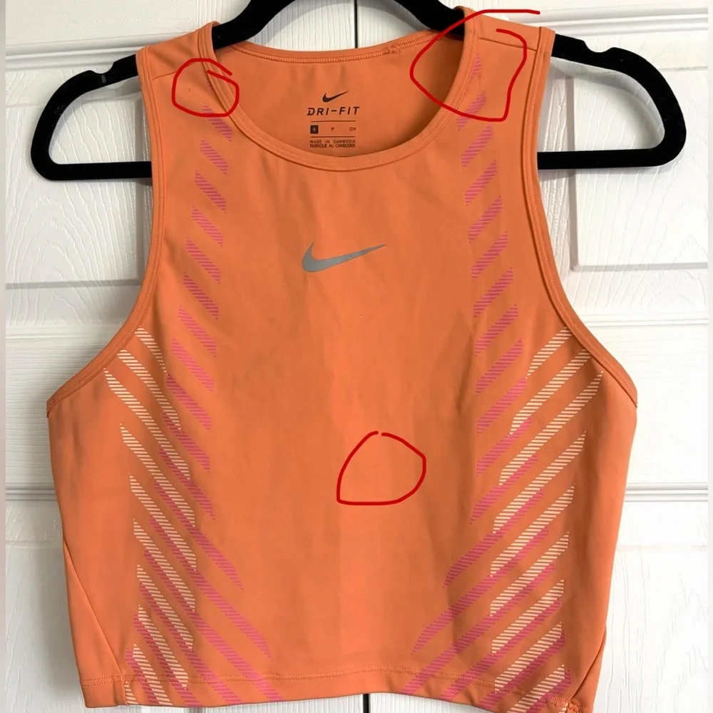 Nike Orange Crop Tank with Pink Accents